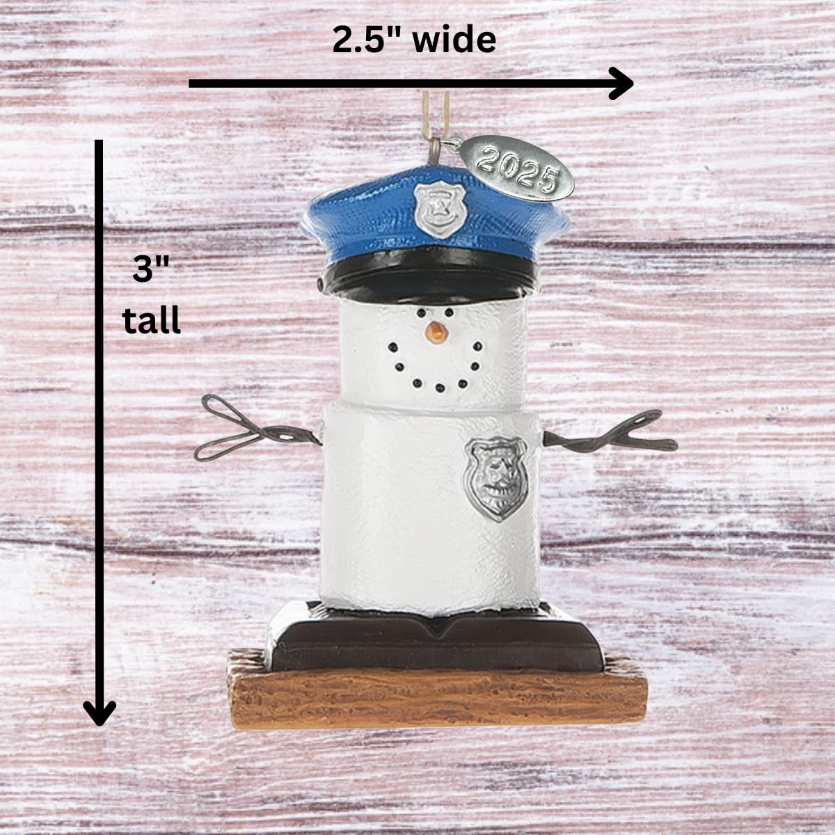 Smores Ornament 2025 - Police Officer Gifts, Police Christmas Ornaments - Cute Police Academy Graduation Gift - Comes in Gift Box So It's Ready for Giving
