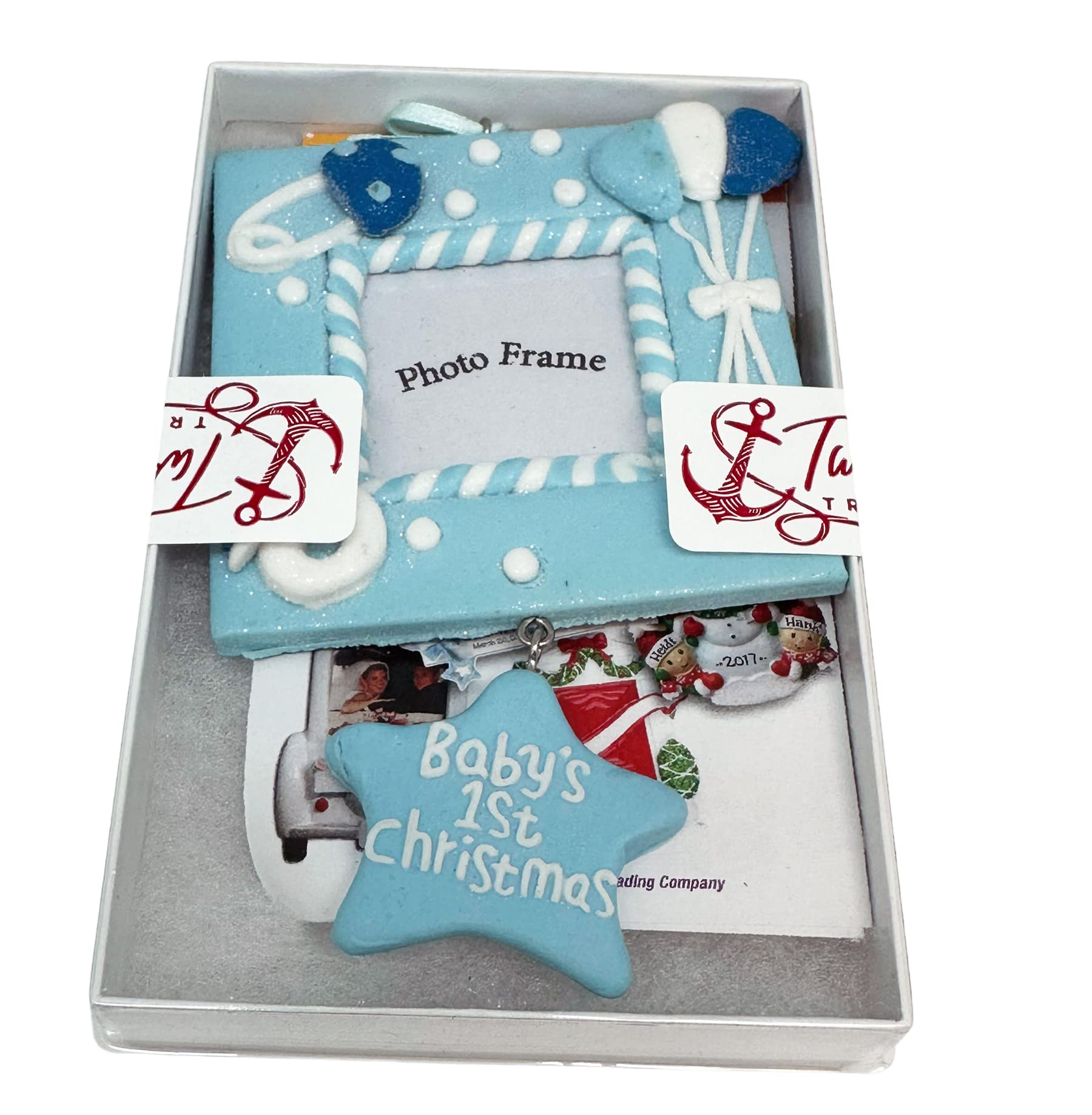 Baby Boy Frame Ornament for Babys First Christmas Ornament 2024 Blue - Can Be Personalized at Home - Comes in a Gift Box So It's Ready for Giving