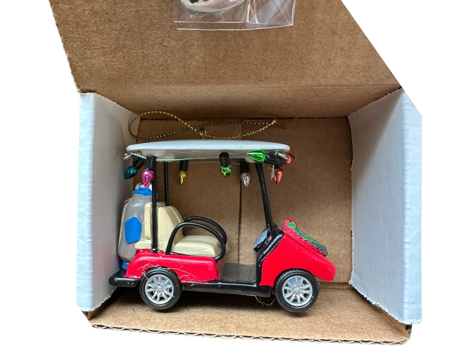 Golf Cart Christmas Ornament with 2024 Hangtag, Cute Replica Golf Cart Trimmed in Christmas Lights, Comes in Gift Box - Cool Golf Gifts for Men Golfers, Perfect Dad Gift