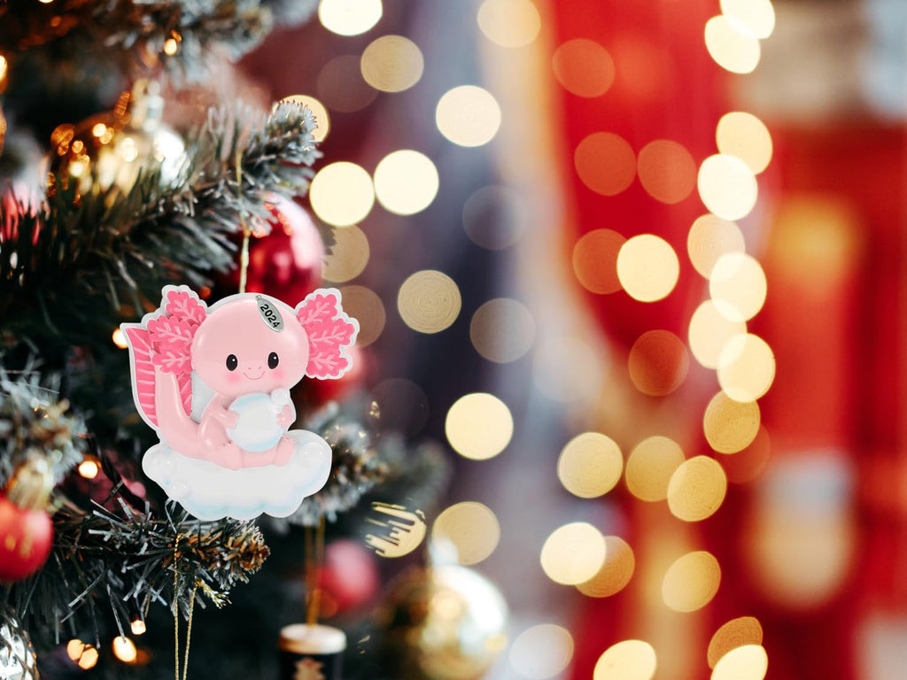 2025 Axolotl Christmas Ornament - Cute Pink Axolotl Ornament, Comes in Gift Box