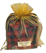 5 pc Buffalo Plaid Kitchen Towels Set w/Pot Holder, Oven Mitt, Kitchen Magnet Christmas Kitchen Towels, Decor - Comes in an Organza Bag so It's Ready for Giving! (Winter Wishes)