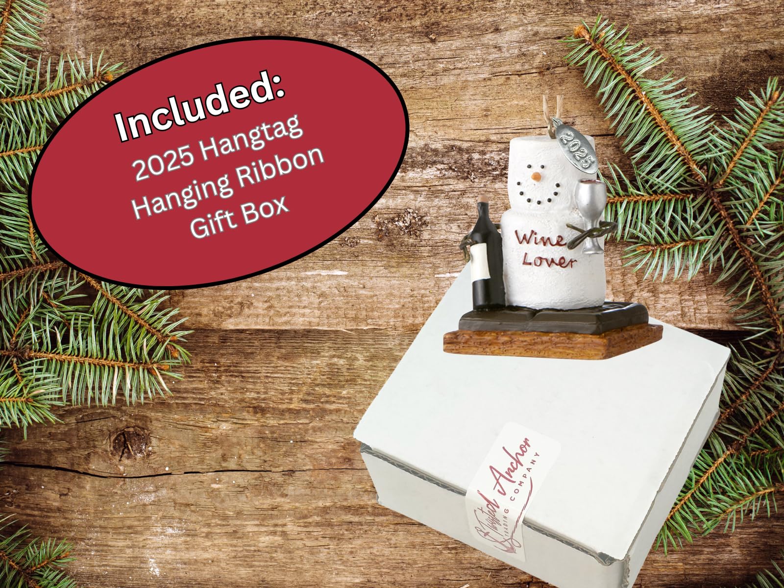 Wine Lover Gifts, Smores Wine Lover Ornament, Wine Christmas Ornament - Comes in a Gift Box so It's Ready for Giving