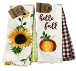 Twisted Anchor Trading Company Fall Kitchen Towels Gift Set - 8 pc Plaid Kitchen Towels, Thanksgiving Fall Kitchen Towel Set, Flour Sack Kitchen Towels - Comes in Organza Gift Bag