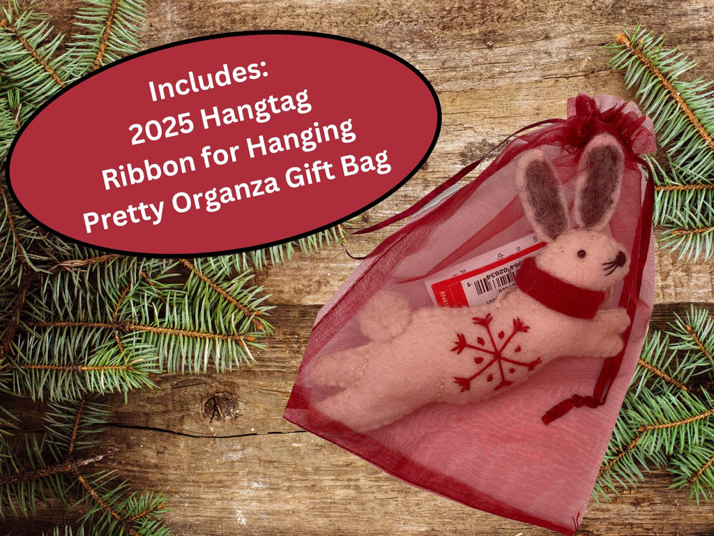 Lucky Rabbit, Bunny Fair Trade Christmas Ornament, Comes in a gift box
