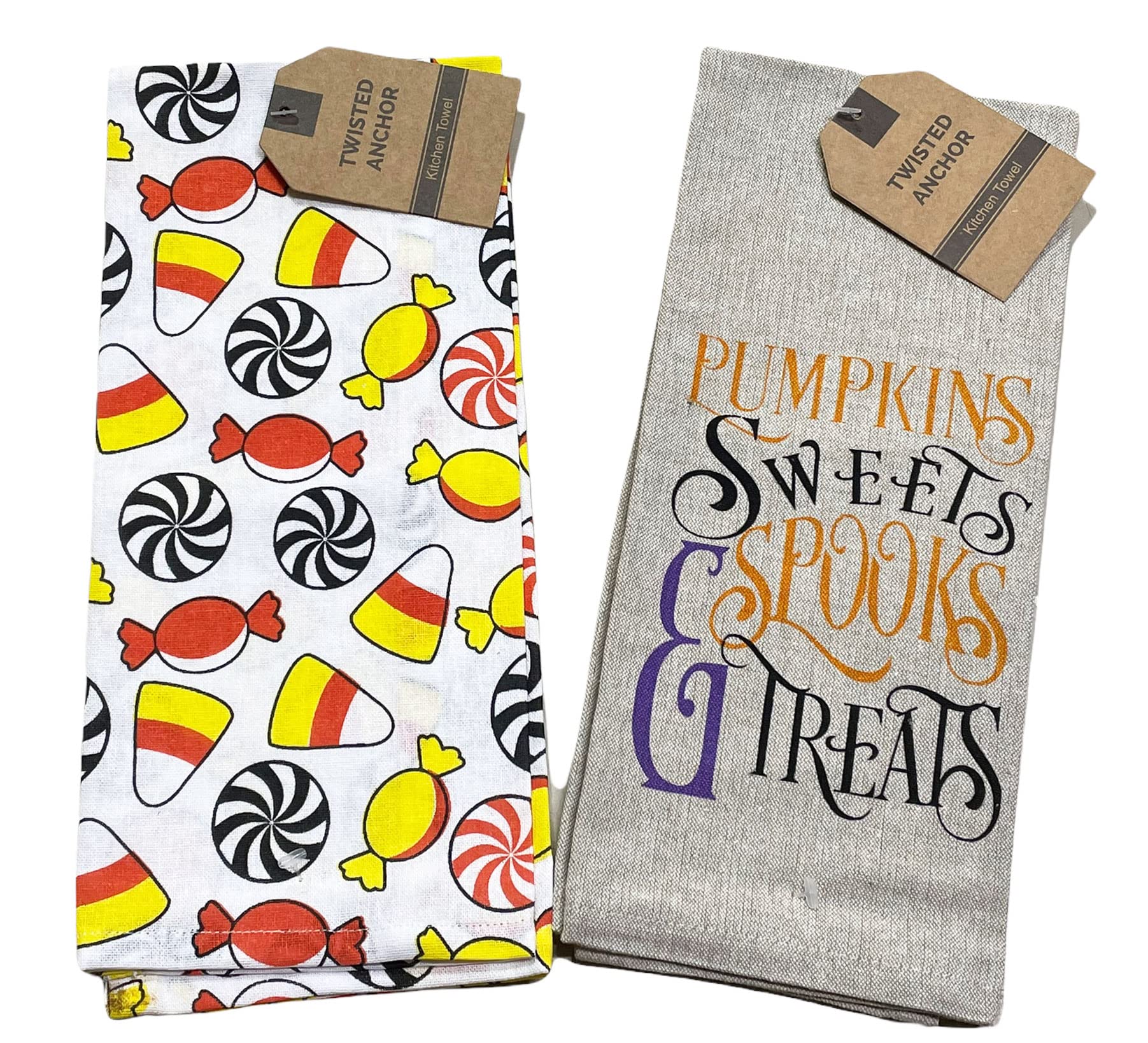 Twisted Anchor Trading Company Halloween Kitchen Towels - Set of 2 - Fall Kitchen Towels Halloween Dish Towels for Kitchen