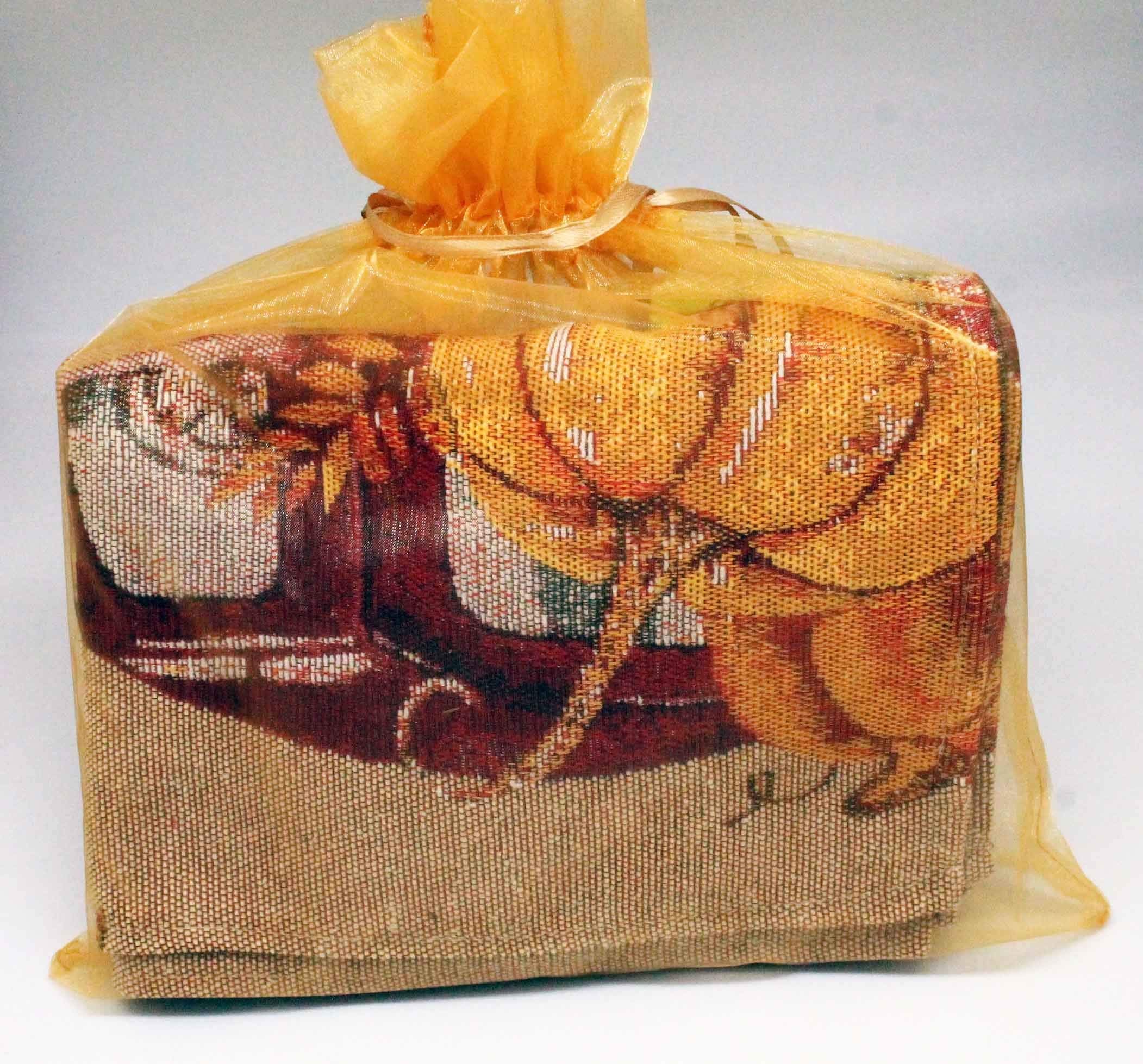 4 pc Fall Placemat Set - Hello Fall Tapestry Style Vintage Truck Design - Comes in an Organza Bag so It's Ready for Giving!