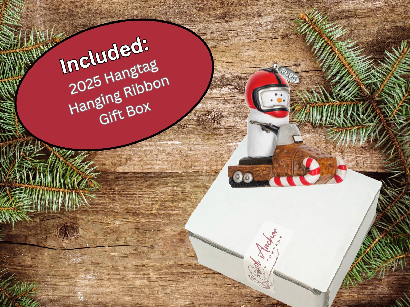 Smores Snowmobile Ornament, Snowmobile Gifts, Snowmobiling Christmas Ornament - Cute Little Smore Riding A Snowmobile - Comes in a Gift Box