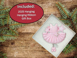 2025 Pink Ballet Ornament, Ballerina Christmas Ornament, Dance Gifts for Girls or Women, Ballet Gifts, w/Tulle Skirt & Glitter Ballet Slippers, Can be Personalized at Home, Comes in a Gift Box