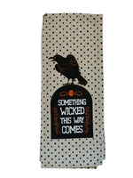 Halloween Kitchen Towels - Set of 6 - Fall Kitchen Towels Halloween Dish Towels for Kitchen - 100% Cotton - A Variety Set of White, Dark Beige & Black Towels with Colorful Halloween Graphics