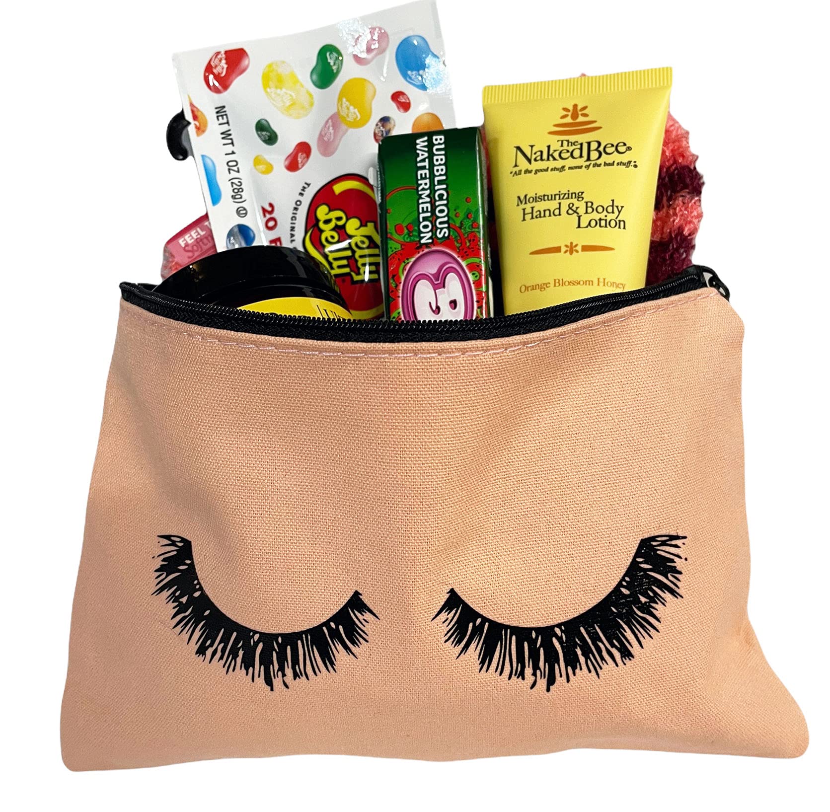 Valentine Gift Set - 7 pc Valentine Gifts For Teens, Women, Valentine Gifts for Girls, Includes Bath & Body Products, Fuzzy Socks, gum and is tucked inside a cute cosmetic case