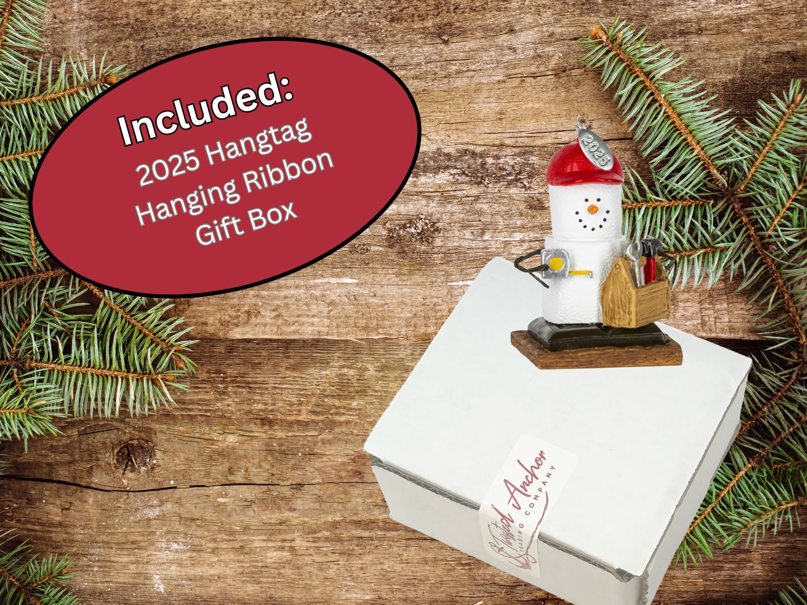 Smores Handyman Ornament w/ Tool Box, Comes in Gift Box