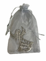 Metal Angel Christmas Ornament 2024 or Car Charm for Nurse, Mom, Grandma, Daughter, Friend or Sister with Sparkling Stones (Sister)
