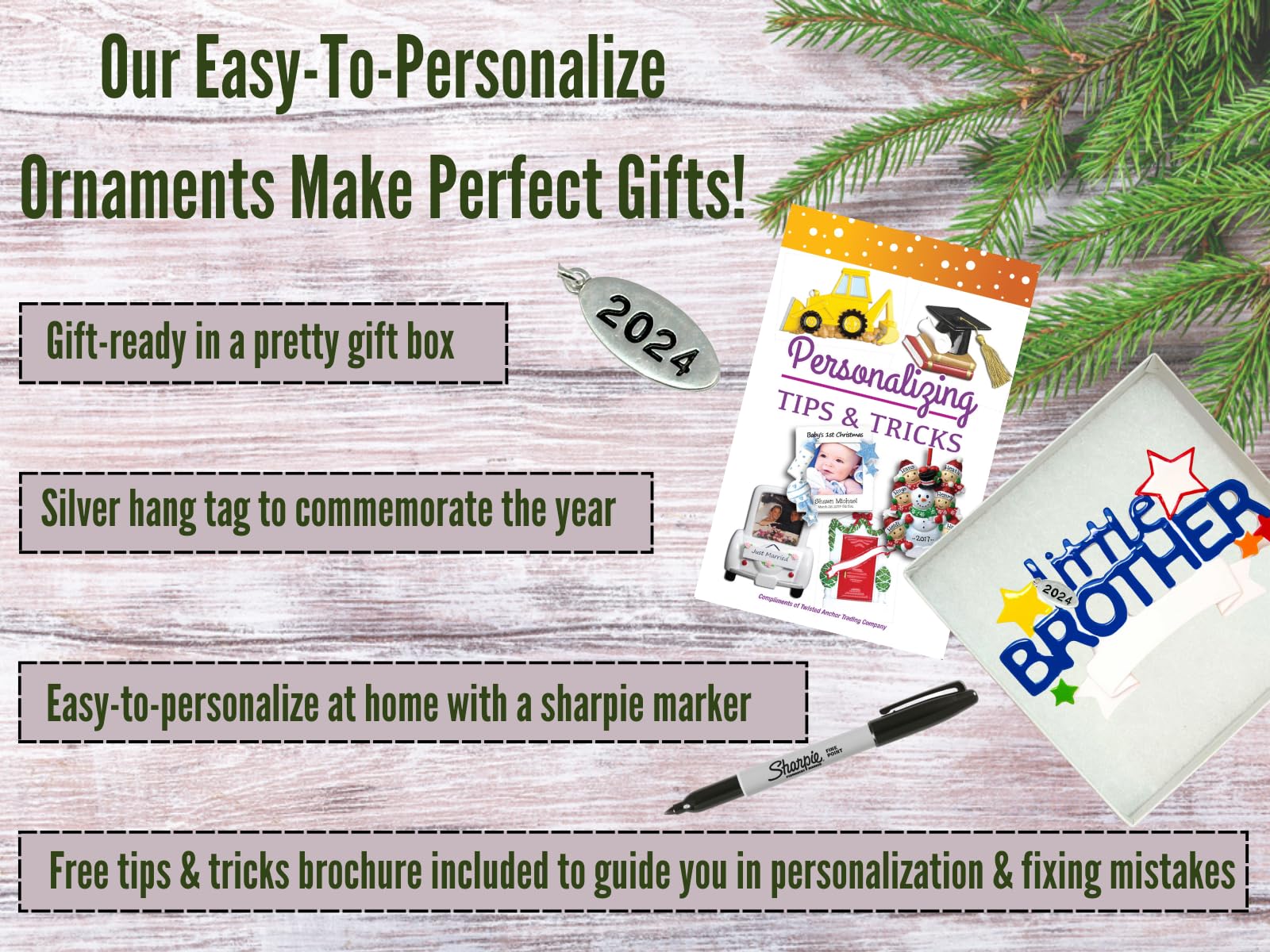 Little Brother Ornament 2025, Easy to Personalize at Home, Comes in Gift Box
