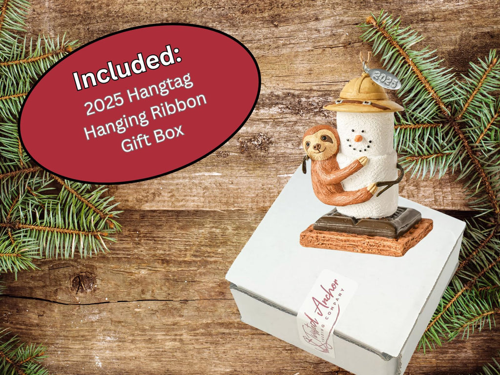 Sloth Ornament - Smores Sloth Christmas Ornaments - Comes in a Gift Box So It's Ready for Giving