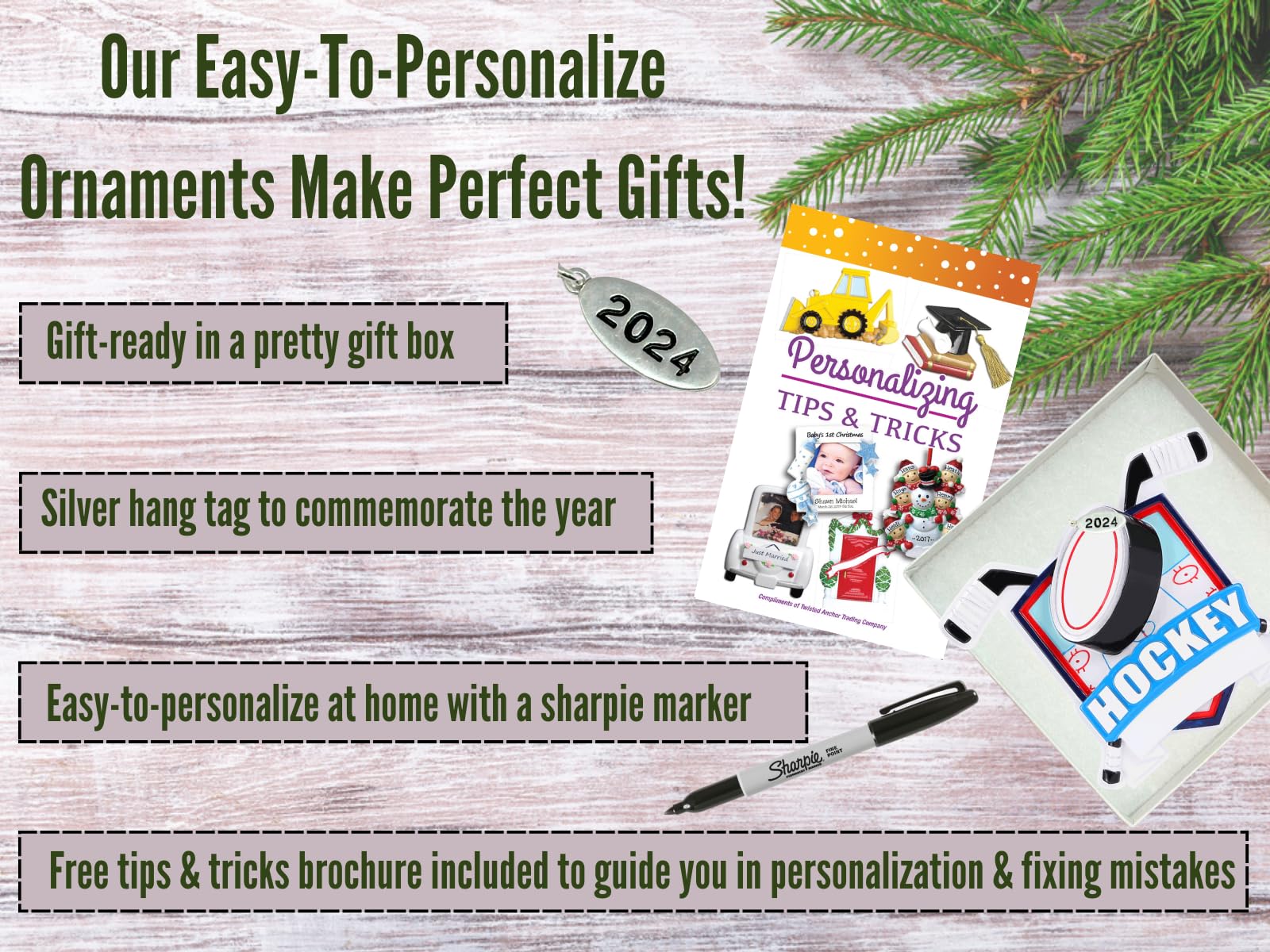 Hockey Ornaments, 2025 Hockey Player Gift Idea, Idea for Boys or Girls, Includes Hangtag and Gift Box