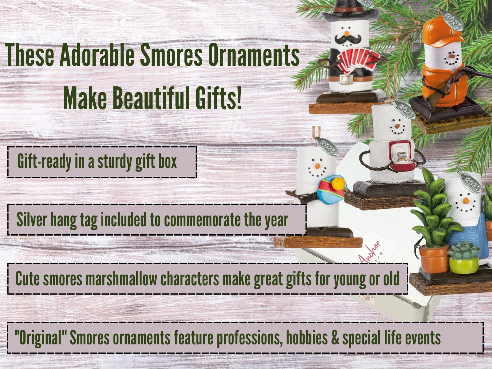 Smores Ornament - Beekeeper Gifts, Bee Gifts - Bee and Beekeeper Smore Christmas Ornaments - Bee Keeper Gift Idea, Comes in Gift Box So It's Ready for Giving