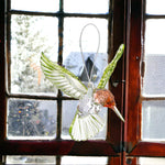 Crystal Suncatcher with Prism - 2025 Red-Throated Hummingbird Acrylic Ornament, Stunning Hummingbird Suncatcher or Hummingbird Memorial Ornament, Includes Suction Cup, 2025 hangtag and Gift Box