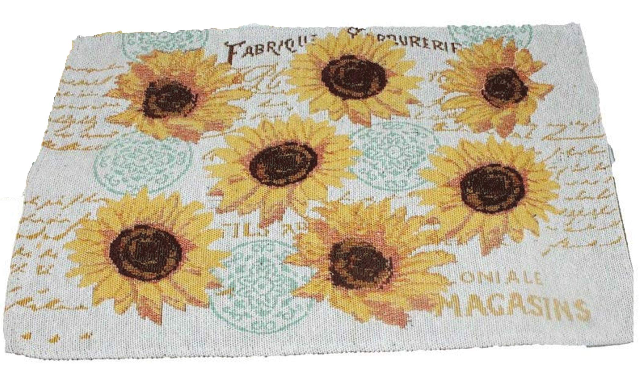 1pc Pvc Placemat Oil Painting Style Sunflower Pattern Placemat