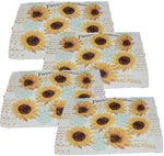 Sunflower Placemats 4 Pc Set - Beautiful Tapestry Style Design - Comes in an Organza Bag