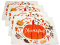 Thanksgiving Placemats - Thankful Pumpkin Placemats - Fall Placemats Set of 4 - Tapestry Style Autumn Home Decor