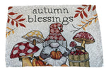 Gnome Placemats Set of 4 - Fall Gnome Kitchen Decor Set with Autumn Blessings Sentiment, Tapestry Style - Adorable Fall Placemats Set - Comes in Organza Gift Bag
