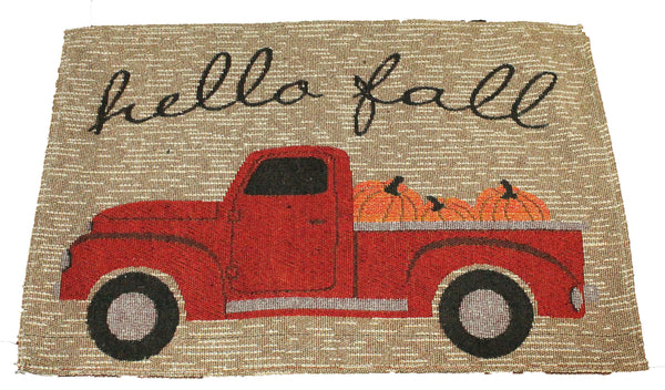 8 pc Vintage Truck Fall Kitchen Decor Set - Hello Fall - Matching Fall Placemats, Kitchen Towels, Pot Holder, and Oven Mitt - Comes in an Organza Bag so It's Ready for Giving!