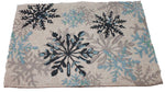 Set of 4 Glitter Tapestry Snowflake Placemats - Sparkly Blue Holiday Placemats Design - Comes in an Organza Bag