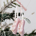 Pink Ballet Shoes Christmas Ornament, with Sparkling Glitter 2025, In Gift Box