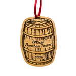 Bourbon Christmas Ornament "Official Bourbon Taster" 2026, Beautiful Laser Cut Wood, In Gift Box)
