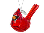 Cardinal Memorial Gift, Red Bird Cardinal Acrylic Sparkling Suncatcher Ornament, Comes w Suction Cup & Gift Box