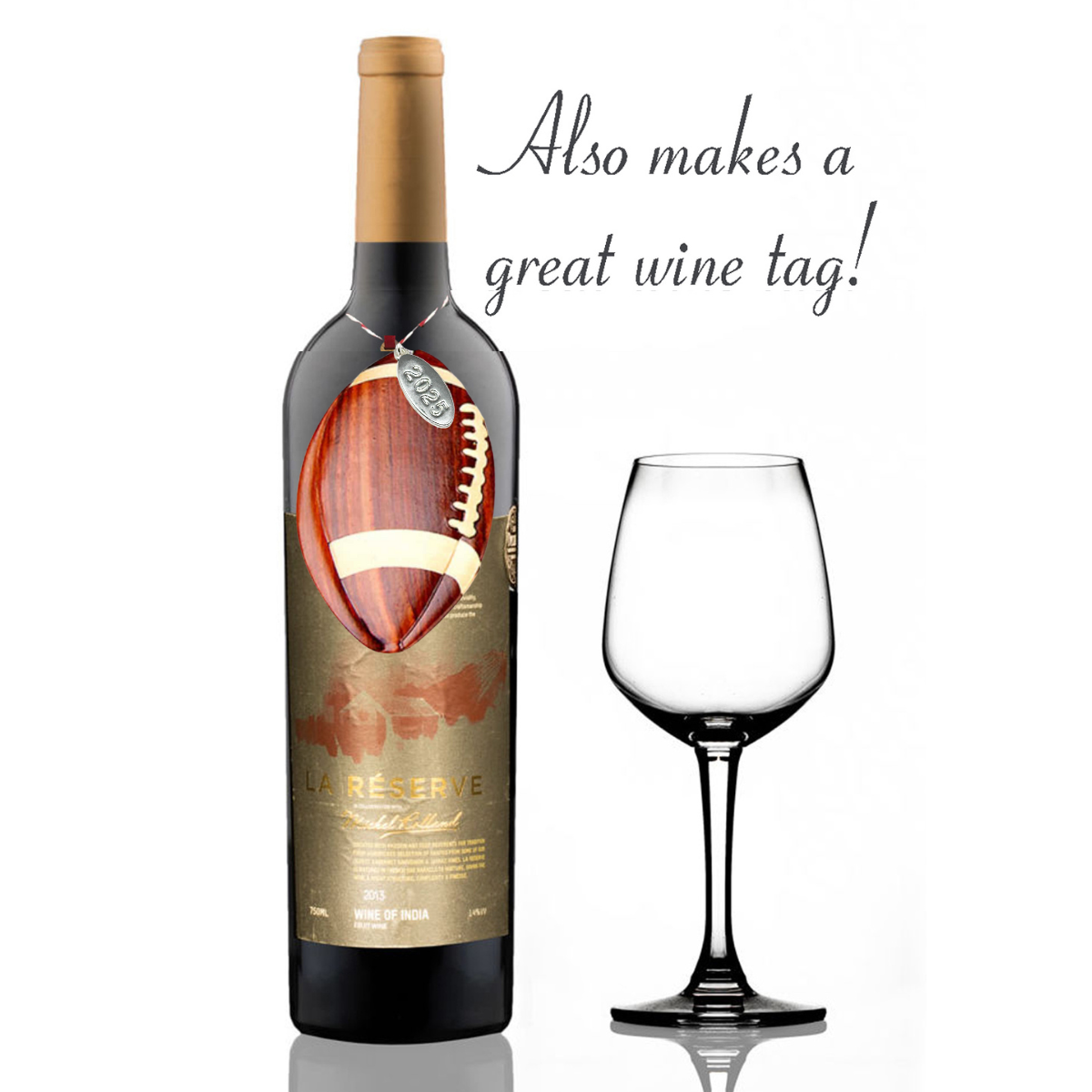 Football Ornament, Stunning Two-Tone Wood Christmas Ornament - Intarsia Design - Comes in a Gift Box