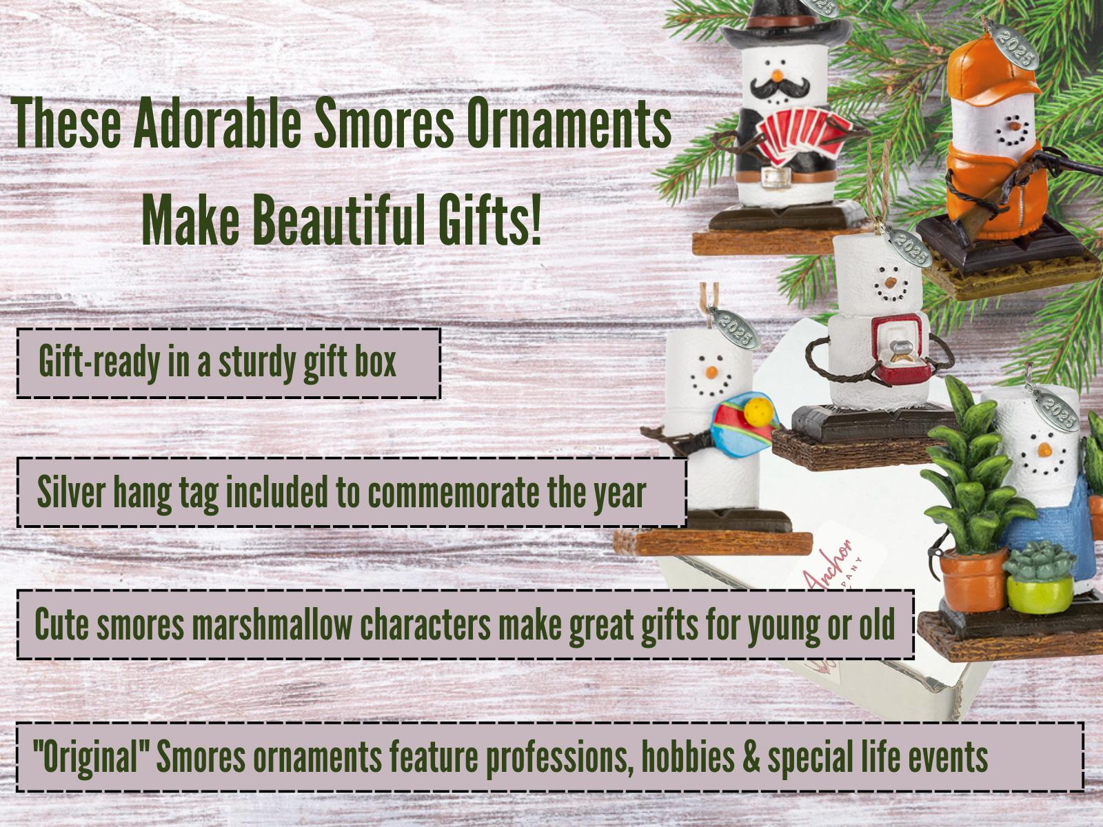 Teacher Ornament, Smores Ornament, Teacher Christmas Ornament or Teacher Gift - Stack of Books Smores - Comes in a Gift Box for Giving