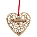 New Beginnings 2026 Christmas Ornament, Great Divorce Gift, Separation Gift, New Home Gift, New Job Gift for Coworkers, Retirement Gift and More - Laser Cut Wood Ornament, Comes in Gift Box