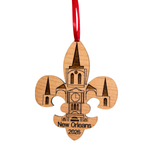 New Orleans Christmas Ornament, Big Easy, Mardi Gras Souvenir with Fleur de Lis and Click Tower Icon, Beautiful Laser Cut Wood – Great Stocking Stuffer, New OrleansTrip Idea, Comes in Gift Box