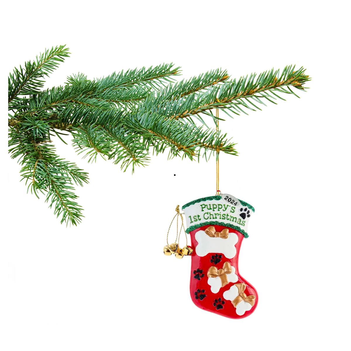 Puppy's First, Dogs First Christmas Ornament 2025 - Dog Christmas Ornaments - Easy to Personalize at Home - Comes in a Gift Box so Its Ready for Giving