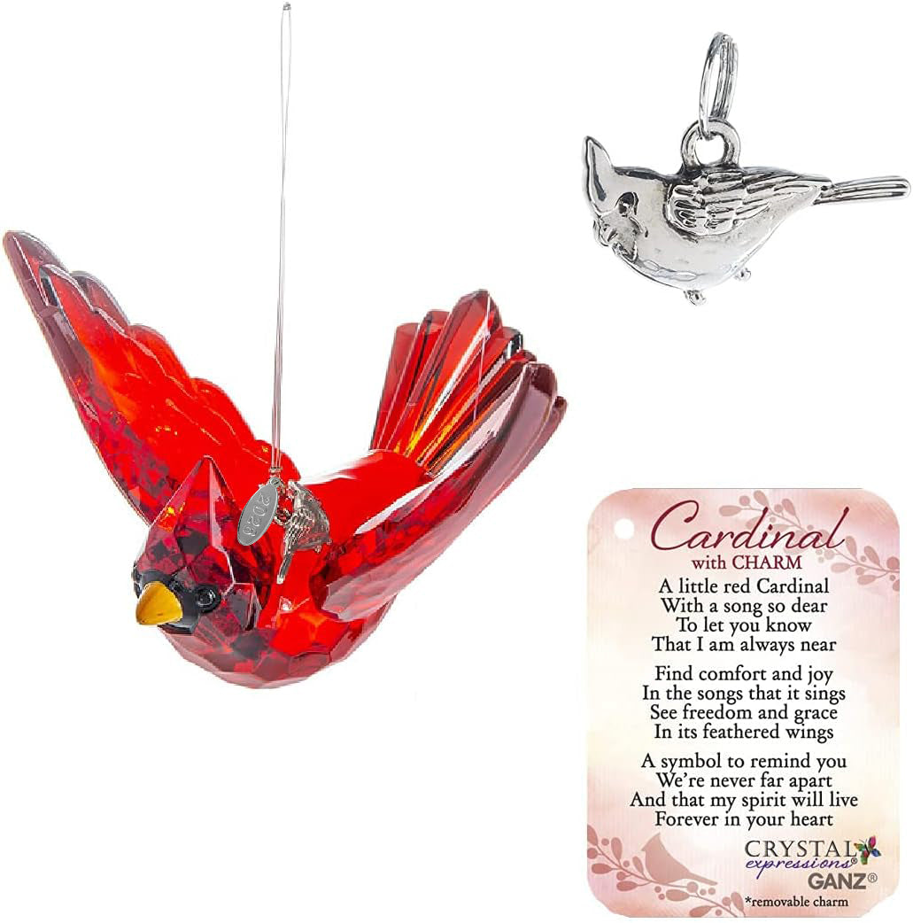 026 Flying Cardinal Memorial Gift, Red Bird Cardinal Ornament Hanging Acrylic Crystal Suncatcher with Year Hangtag, Suction Cup & Gift Boxm Heaven