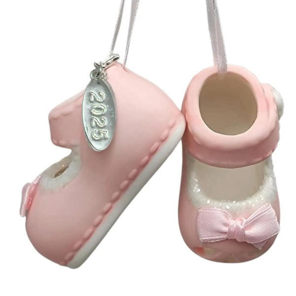 Baby Girl Booties Ornament - Hanging Baby Girl Pink Shoes 2025, In Gift Box