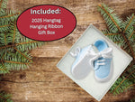 3" Baby Boy Shoe Ornament Babys First Christmas Ornament Blue Baby Booties - Can Be Personalized at Home - with Gift Box