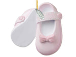 3" Baby Girl Shoe Ornament Babys First Christmas Ornament 2025 Pink Baby Booties - Can Be Personalized at Home - with Gift Box