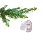 3" Baby Girl Shoe Ornament Babys First Christmas Ornament 2025 Pink Baby Booties - Can Be Personalized at Home - with Gift Box