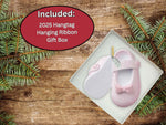 3" Baby Girl Shoe Ornament Babys First Christmas Ornament 2025 Pink Baby Booties - Can Be Personalized at Home - with Gift Box