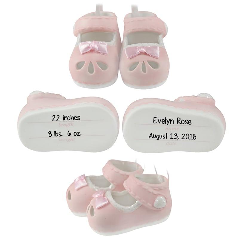 Baby Girl Booties Ornament - Hanging Baby Girl Pink Shoes 2025, In Gift Box