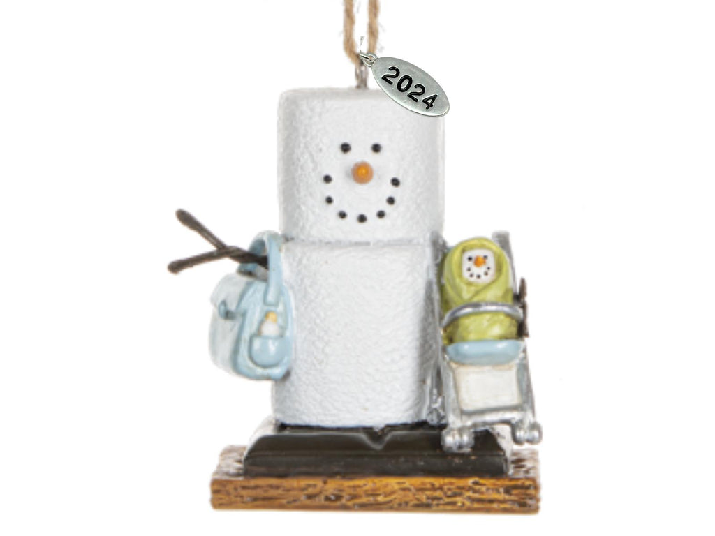 Smores Baby Boy in Stroller Ornament, Comes in Gift Box