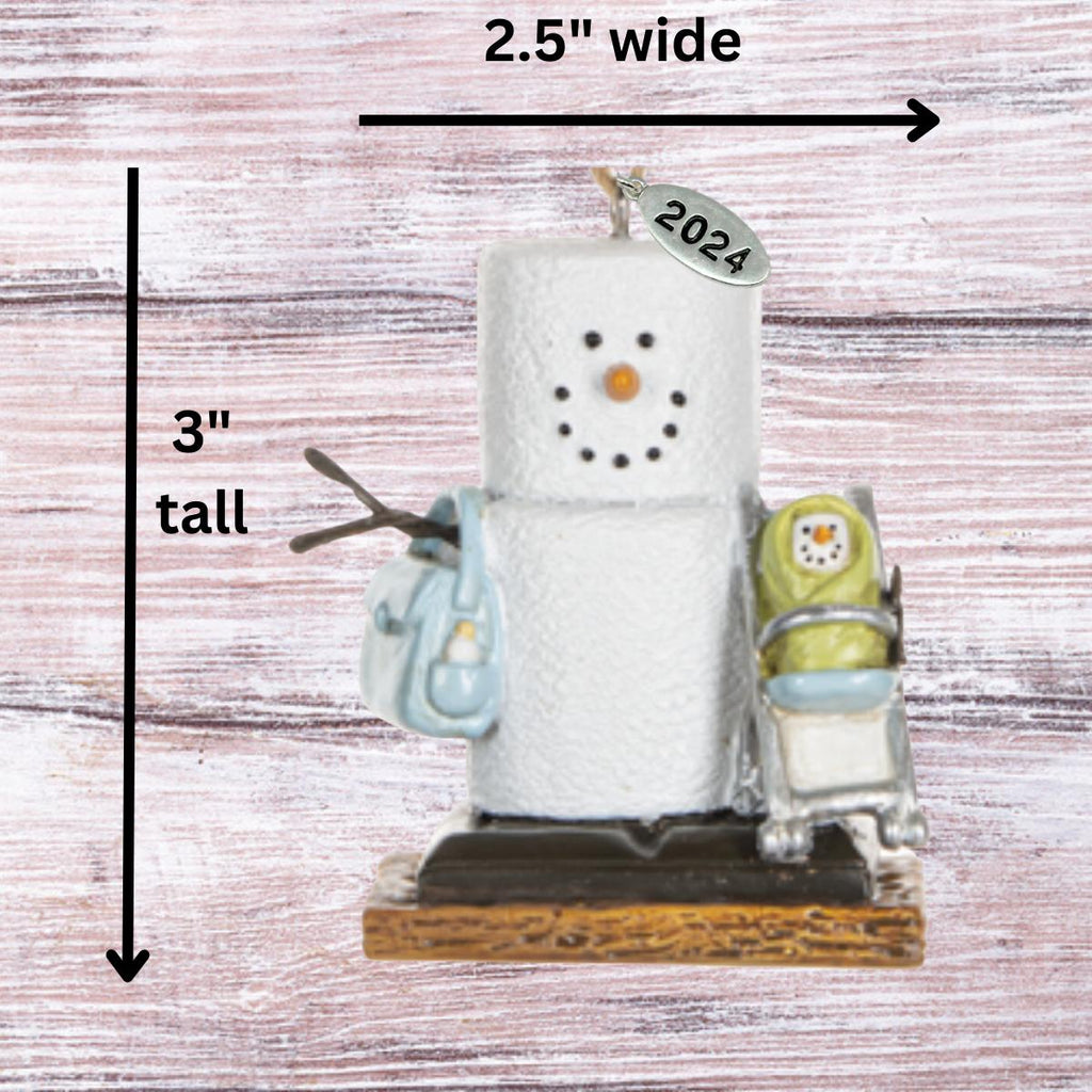 Smores Baby Boy in Stroller Ornament, Comes in Gift Box