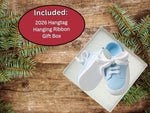 2026 3" Baby Boy Shoe Ornament, Baby Booties (Flat Back) To Be personalized, In Gift Box