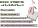Pink Ballet Shoes Christmas Ornament, with Sparkling Glitter 2025, In Gift Box