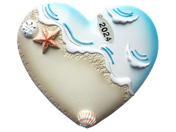 Beach Seashell Christmas Ornament - Tropical Vacation 2024 - Comes in Gift Bag