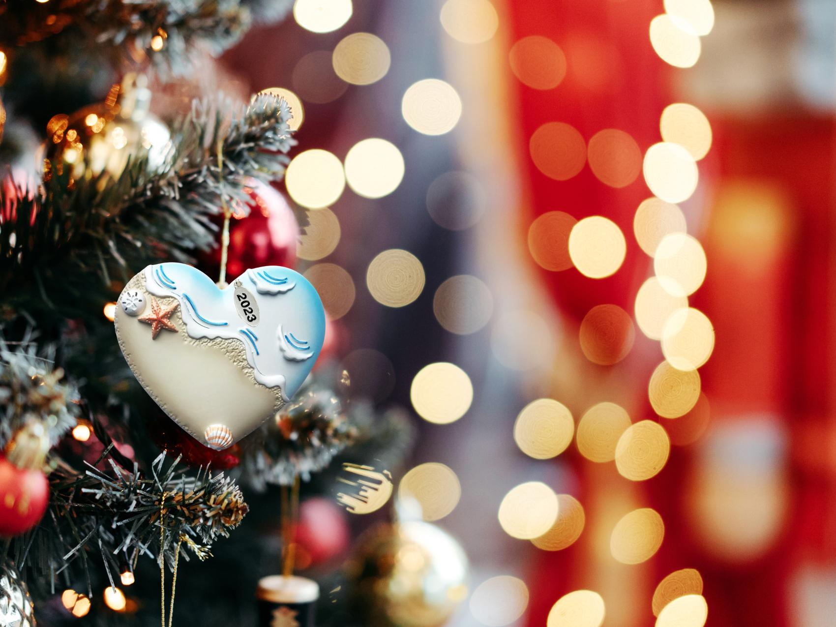 Beach Seashell Christmas Ornament - Tropical Vacation 2025 - Comes in Gift Bag