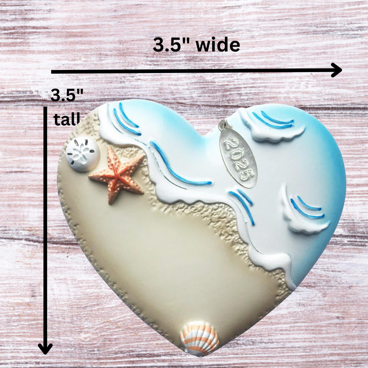 Beach Seashell Christmas Ornament - Tropical Vacation 2025 - Comes in Gift Bag