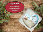 Beach Seashell Christmas Ornament - Tropical Vacation 2025 - Comes in Gift Bag